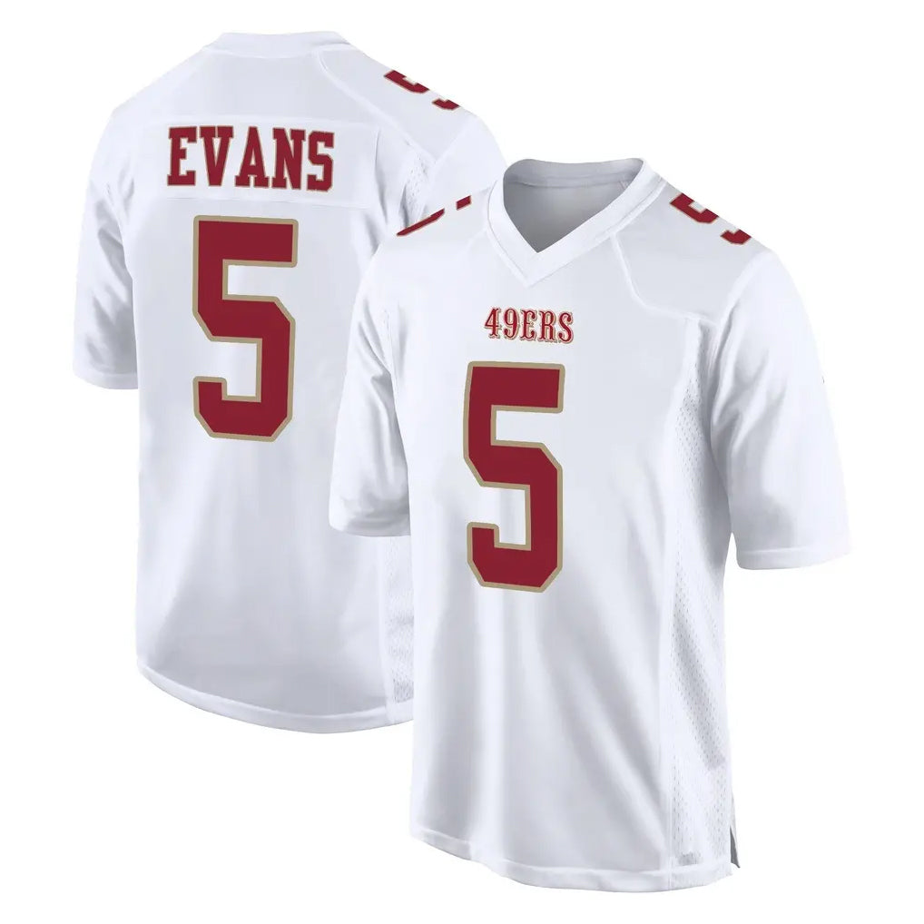 BIPIHUC SF.49ers #5 Mike Evans Player White Fashion Home Game Stitched Jerseys