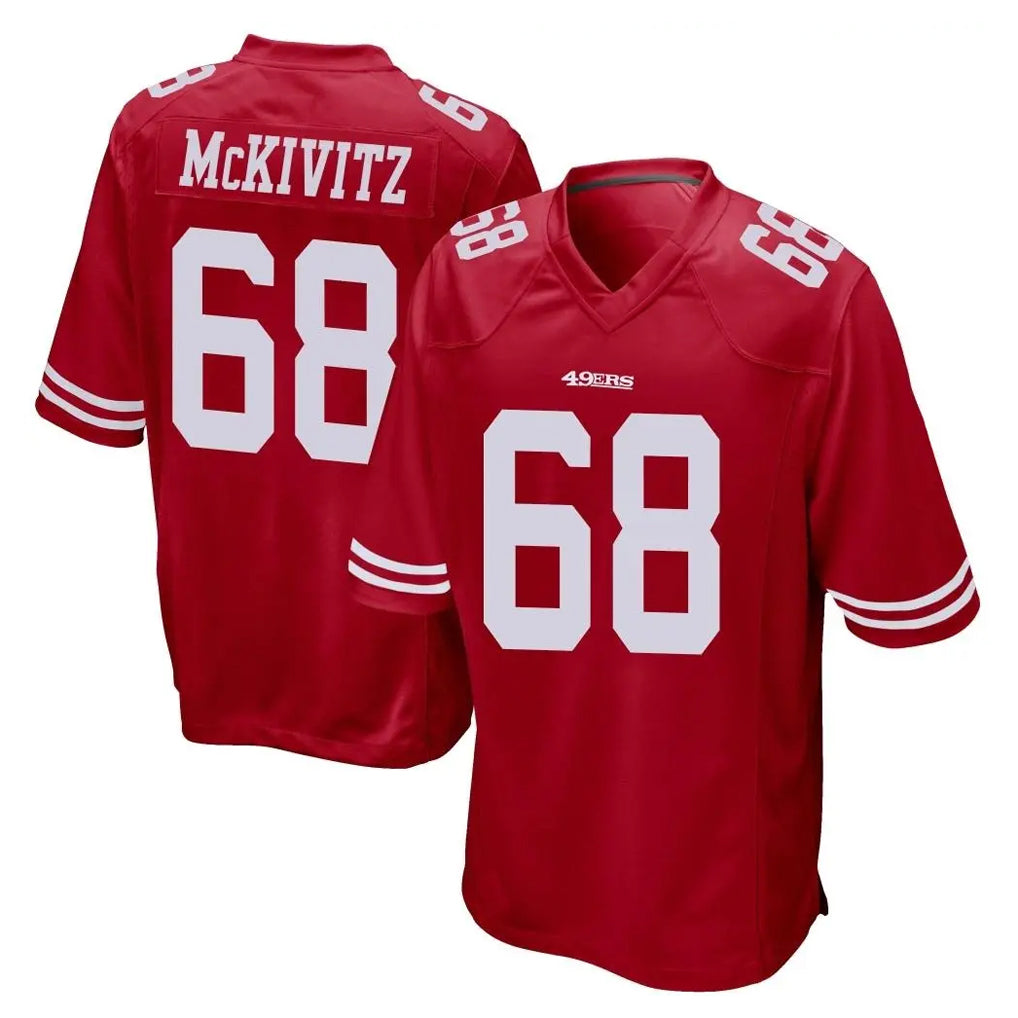 BIPIHUC SF.49ers #68 Colton McKivitz Player Red Home Game Stitched Jerseys