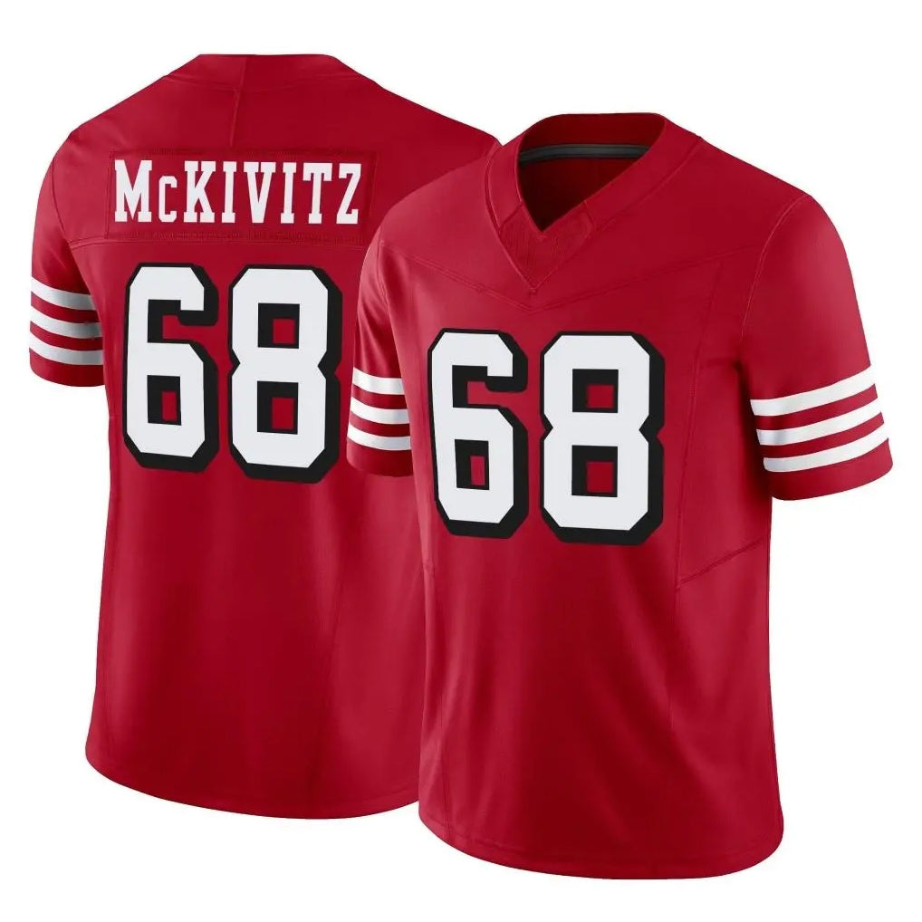 BIPIHUC SF.49ers #68 Colton McKivitz Player Red Limited Alternate Vapor F.U.S.E. Home Game Stitched Jerseys