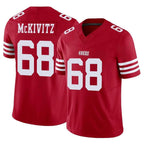 BIPIHUC SF.49ers #68 Colton McKivitz Player Red Limited Vapor F.U.S.E. Home Game Stitched Jerseys