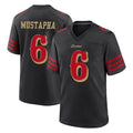 BIPIHUC SF.49ers #6 Malik Mustapha Player Black Rivalries Collection Home Game Stitched Jerseys