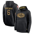 BIPIHUC SF.49ers #6 Malik Mustapha Player Black Salute to Service Sideline Performance Pullover Hoodies Home Game Stitched Jerseys
