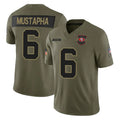 BIPIHUC SF.49ers #6 Malik Mustapha Player Olive 2025 Salute To Service Limited Home Game Stitched Jerseys