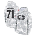 BIPIHUC SF.49ers #71 Trent Williams Player Arctic Camo Limited Salute to Service Pullover Hoodies Game Stitched Jerseys