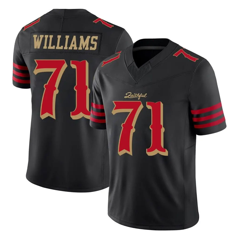 BIPIHUC SF.49ers #71 Trent Williams Player Black Limited Rivalries Collection Home Game Stitched Jerseys