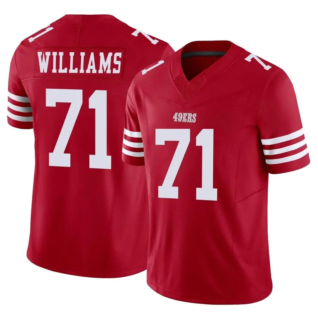 BIPIHUC SF.49ers #71 Trent Williams Player Red Limited Vapor F.U.S.E. Home Game Stitched Jerseys