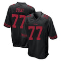 BIPIHUC SF.49ers #77 Dominick Puni Player Black Alternate Home Game Stitched Jerseys