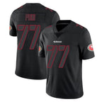 BIPIHUC SF.49ers #77 Dominick Puni Player Black Impact Limited Home Game Stitched Jerseys