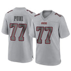 BIPIHUC SF.49ers #77 Dominick Puni Player Gray Atmosphere Fashion Home Game Stitched Jerseys