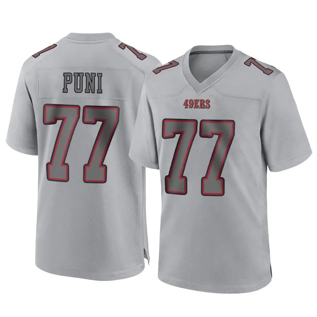 BIPIHUC SF.49ers #77 Dominick Puni Player Gray Atmosphere Fashion Home Game Stitched Jerseys