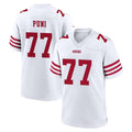 BIPIHUC SF.49ers #77 Dominick Puni Player White Game Home Stitched Jerseys