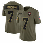 BIPIHUC SF.49ers #7 De'Zhaun Stribling Player Olive 2025 Salute To Service Limited Home Game Stitched Jerseys