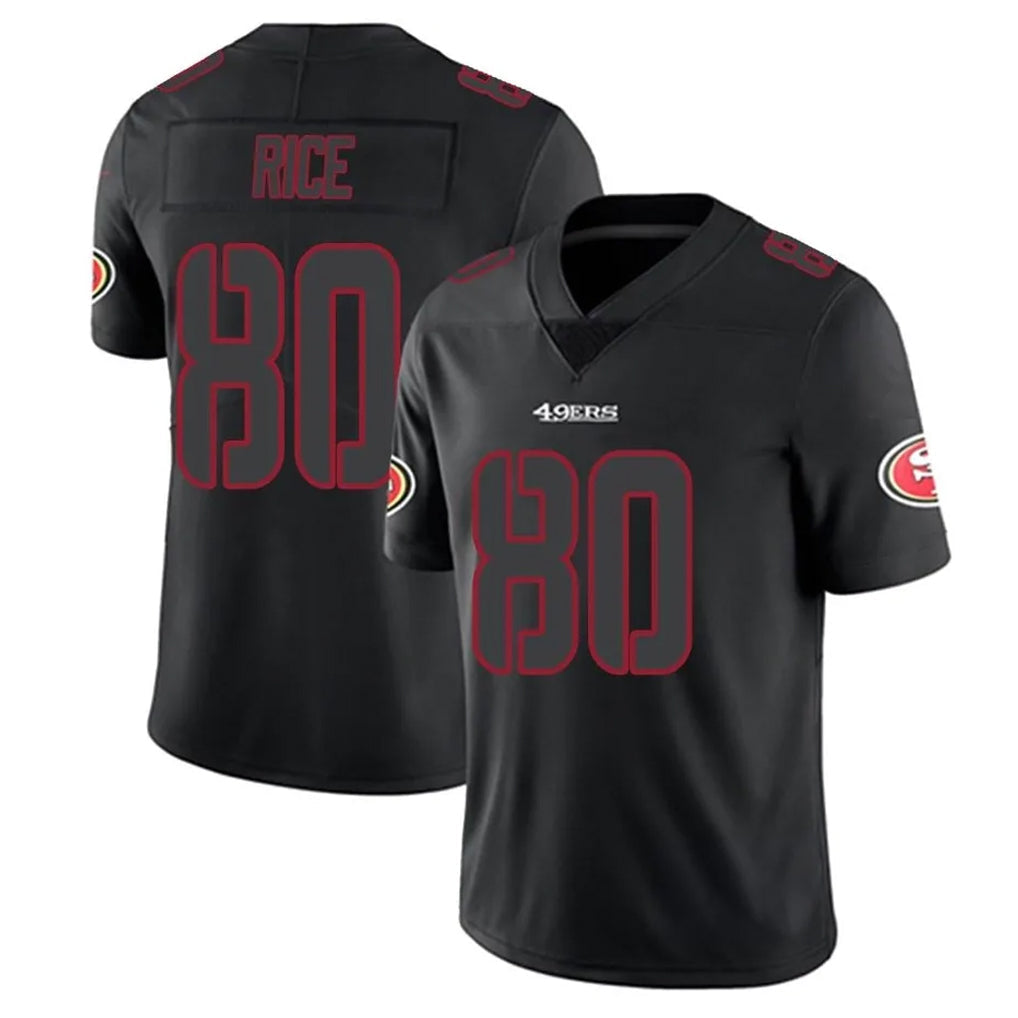 BIPIHUC SF.49ers #80 Jerry Rice Player Black Limited Rush Impact Stitched Jerseys