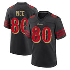 BIPIHUC SF.49ers #80 Jerry Rice Player Black Rivalries Collection Game Stitched Jerseys