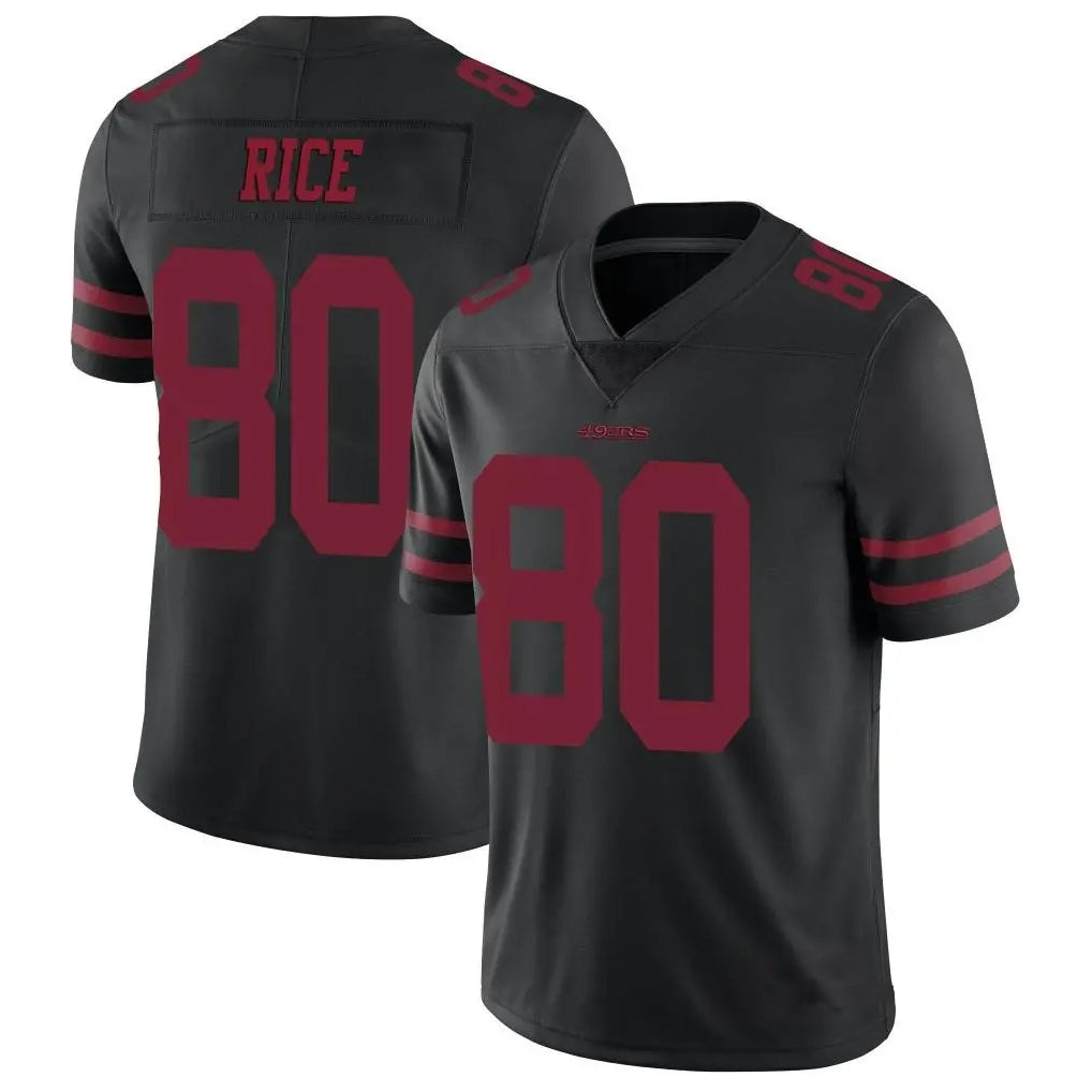 BIPIHUC SF.49ers #80 Jerry Rice Player Black Vapor Untouchable Limited Throwback Stitched Jerseys