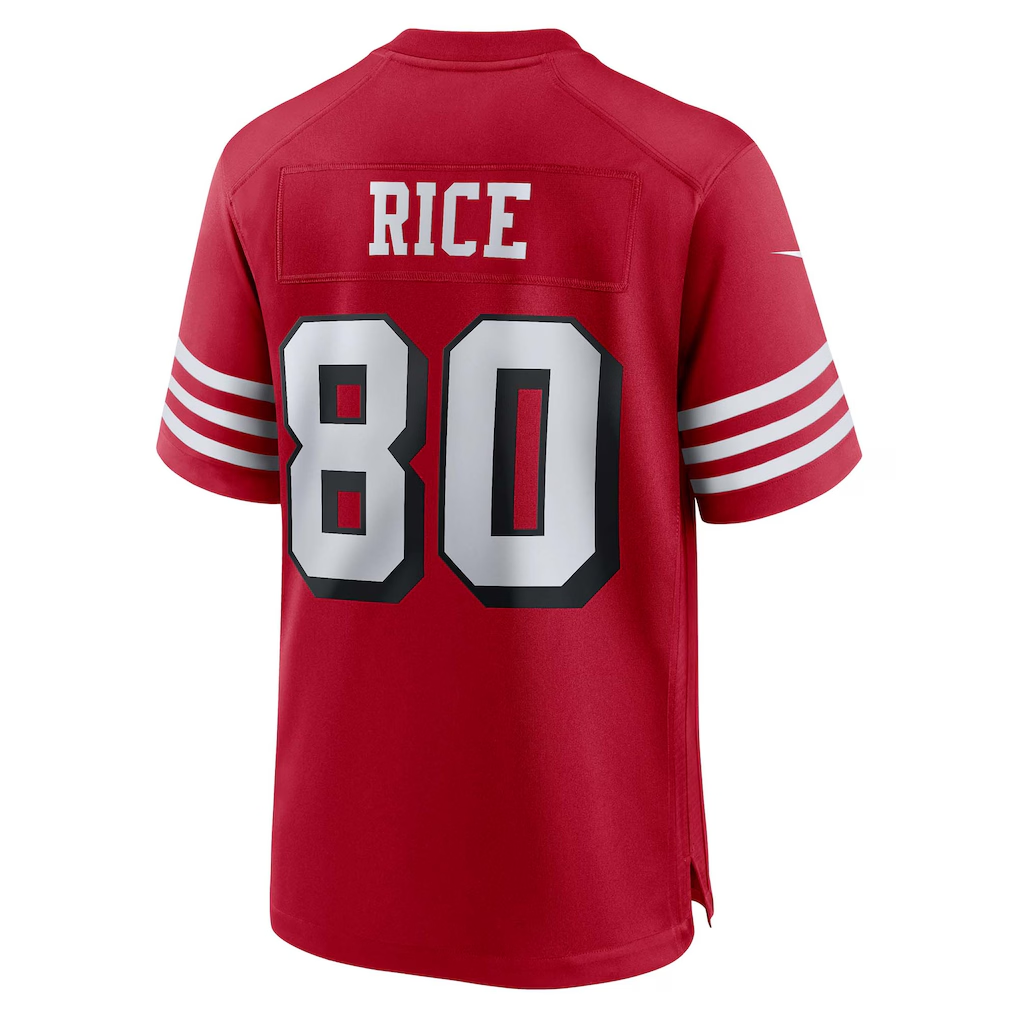 BIPIHUC SF.49ers #80 Jerry Rice Scarlet Retired Player Alternate Game Stitched Jerseys