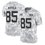BIPIHUC SF.49ers #85 George Kittle Player Arctic Camo Limited Salute To Service Home Game Stitched Jerseys