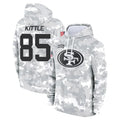 BIPIHUC SF.49ers #85 George Kittle Player Arctic Camo Salute to Service Hoodies Stitched Jerseys