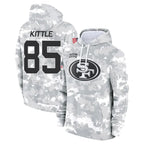 BIPIHUC SF.49ers #85 George Kittle Player Arctic Camo Salute to Service Hoodies Stitched Jerseys