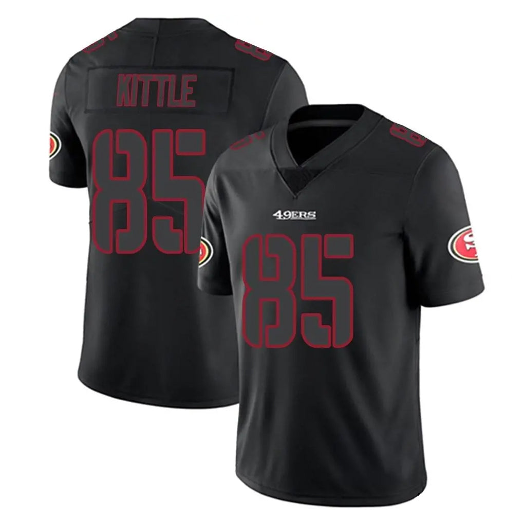 BIPIHUC SF.49ers #85 George Kittle Player Black Impact Limited Home Game Stitched Jerseys