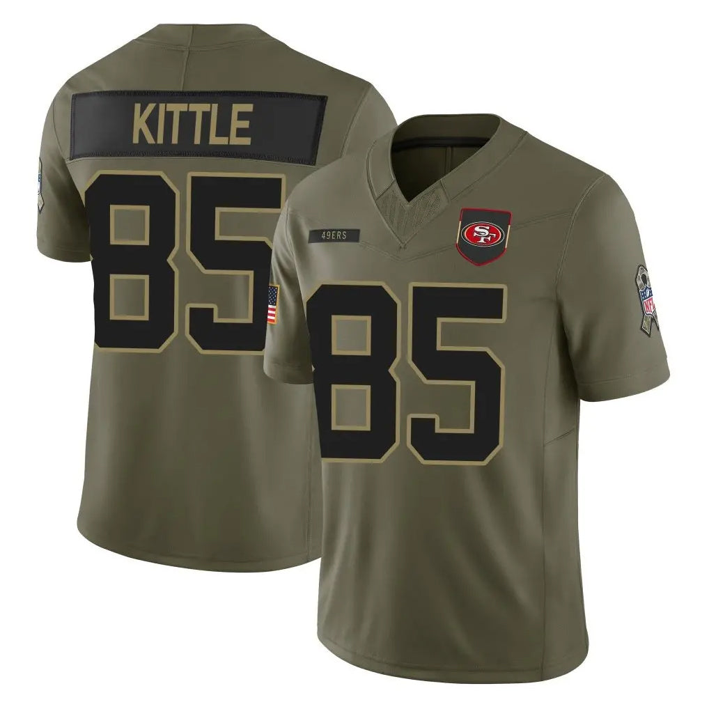 BIPIHUC SF.49ers #85 George Kittle Player Olive 2025 Salute To Service Limited Home Game Stitched Jerseys