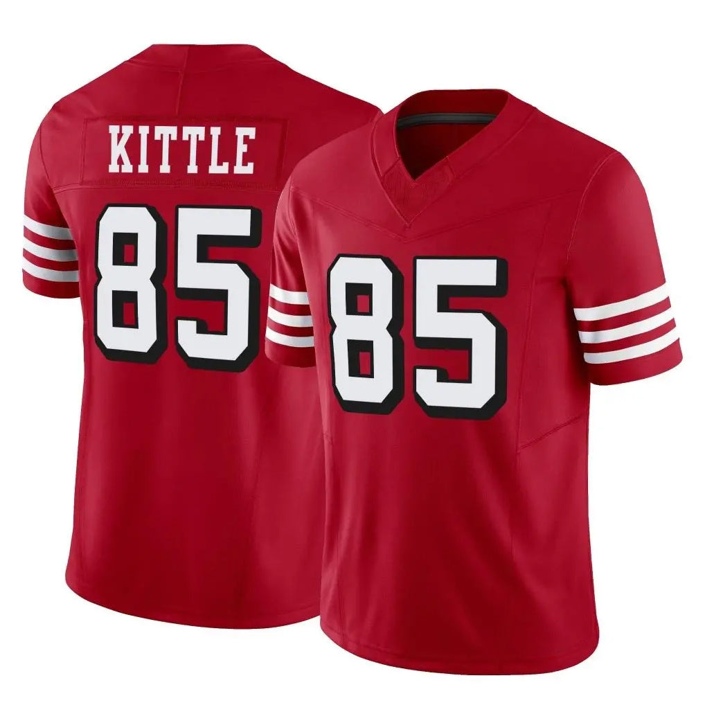 BIPIHUC SF.49ers #85 George Kittle Player Red Limited Alternate Vapor F.U.S.E. Home Game Stitched Jerseys