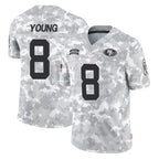 BIPIHUC SF.49ers #8 Steve Young Player Arctic Camo Salute to Service Stitched Jerseys