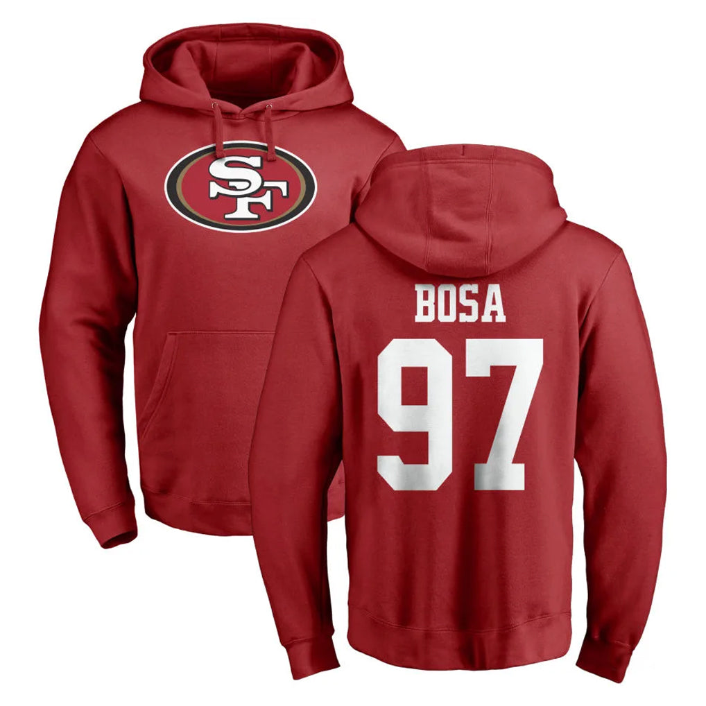 BIPIHUC SF.49ers #97 Nick Bosa Player Red LOGO Pullover Hoodies Home Game Stitched Jerseys