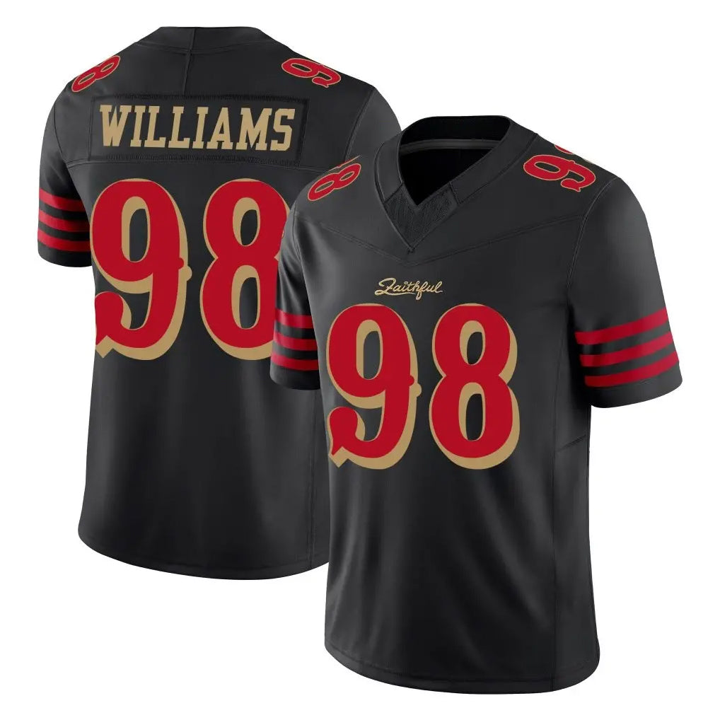 BIPIHUC SF.49ers #98 Mykel Williams Player Black Limited Rivalries Collection Home Game Stitched Jerseys