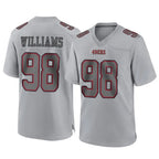 BIPIHUC SF.49ers #98 Mykel Williams Player Gray Atmosphere Fashion Home Game Stitched Jerseys