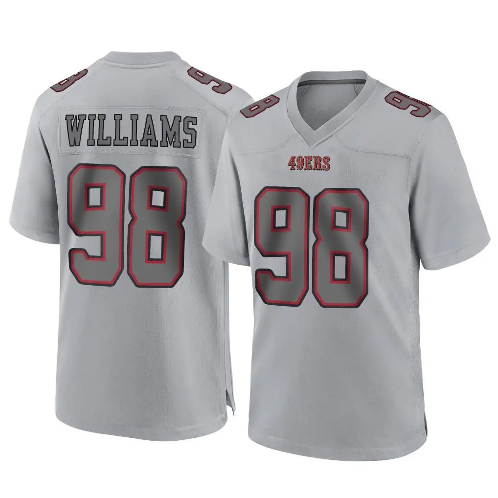 BIPIHUC SF.49ers #98 Mykel Williams Player Gray Atmosphere Fashion Home Game Stitched Jerseys
