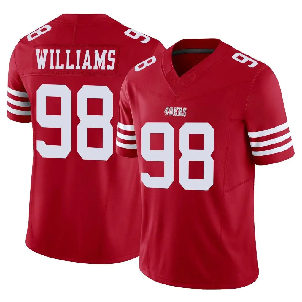 BIPIHUC SF.49ers #98 Mykel Williams Player Red Limited Vapor F.U.S.E. Home Game Stitched Jerseys