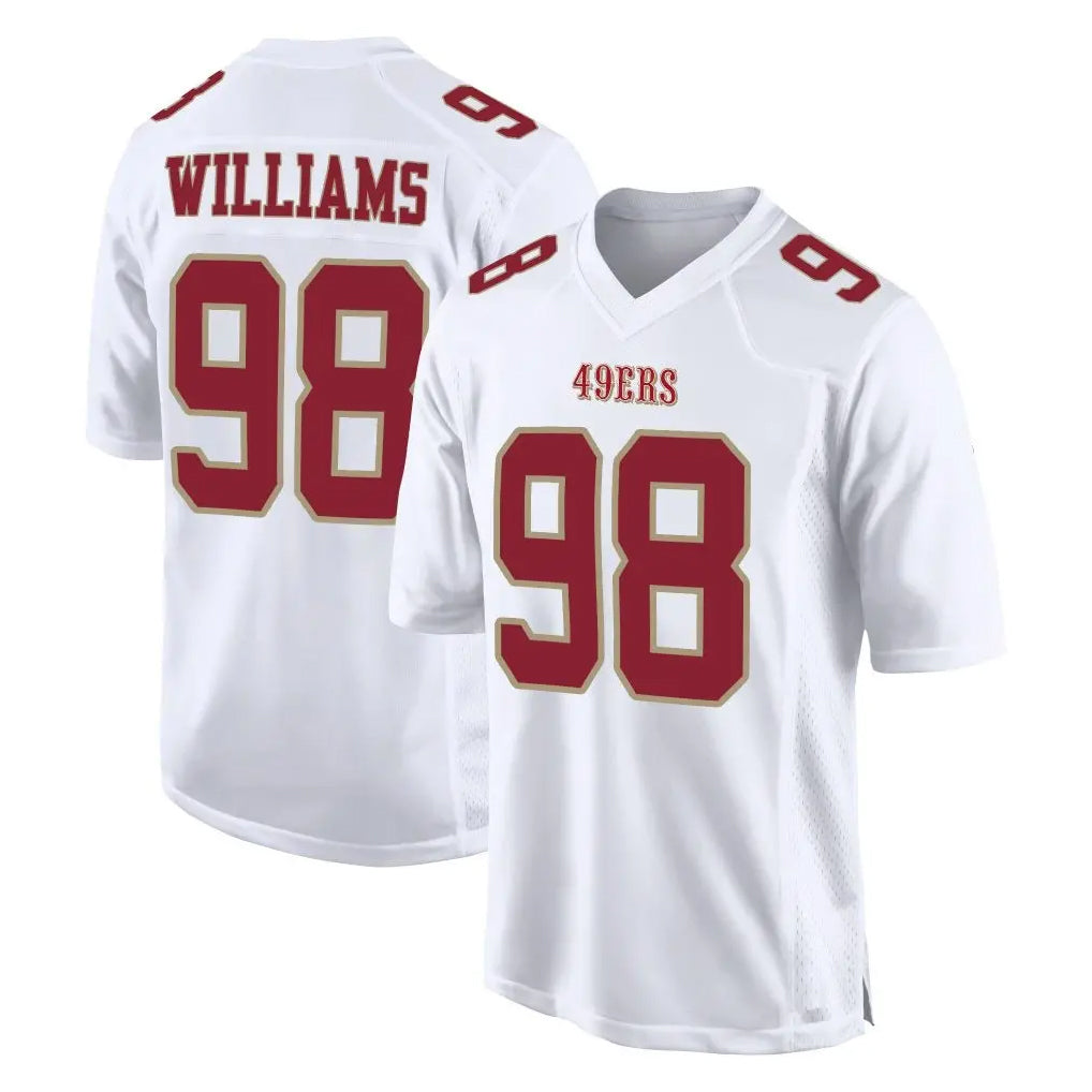 BIPIHUC SF.49ers #98 Mykel Williams Player White Fashion Home Game Stitched Jerseys