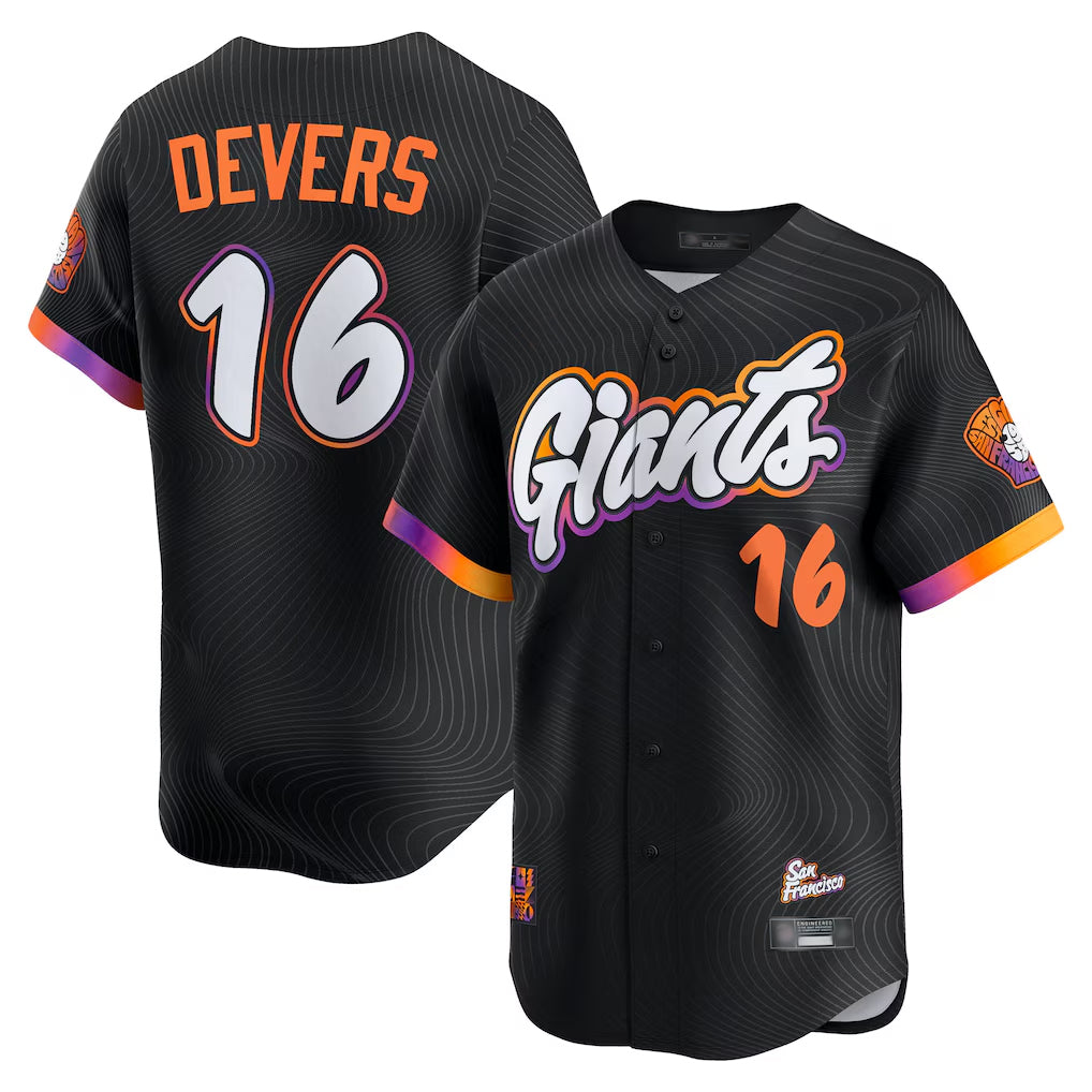 BIPIHUC SF.Giants #16 Rafael Devers Player Black 2025 City Connect Home Limited Stitched Jerseys