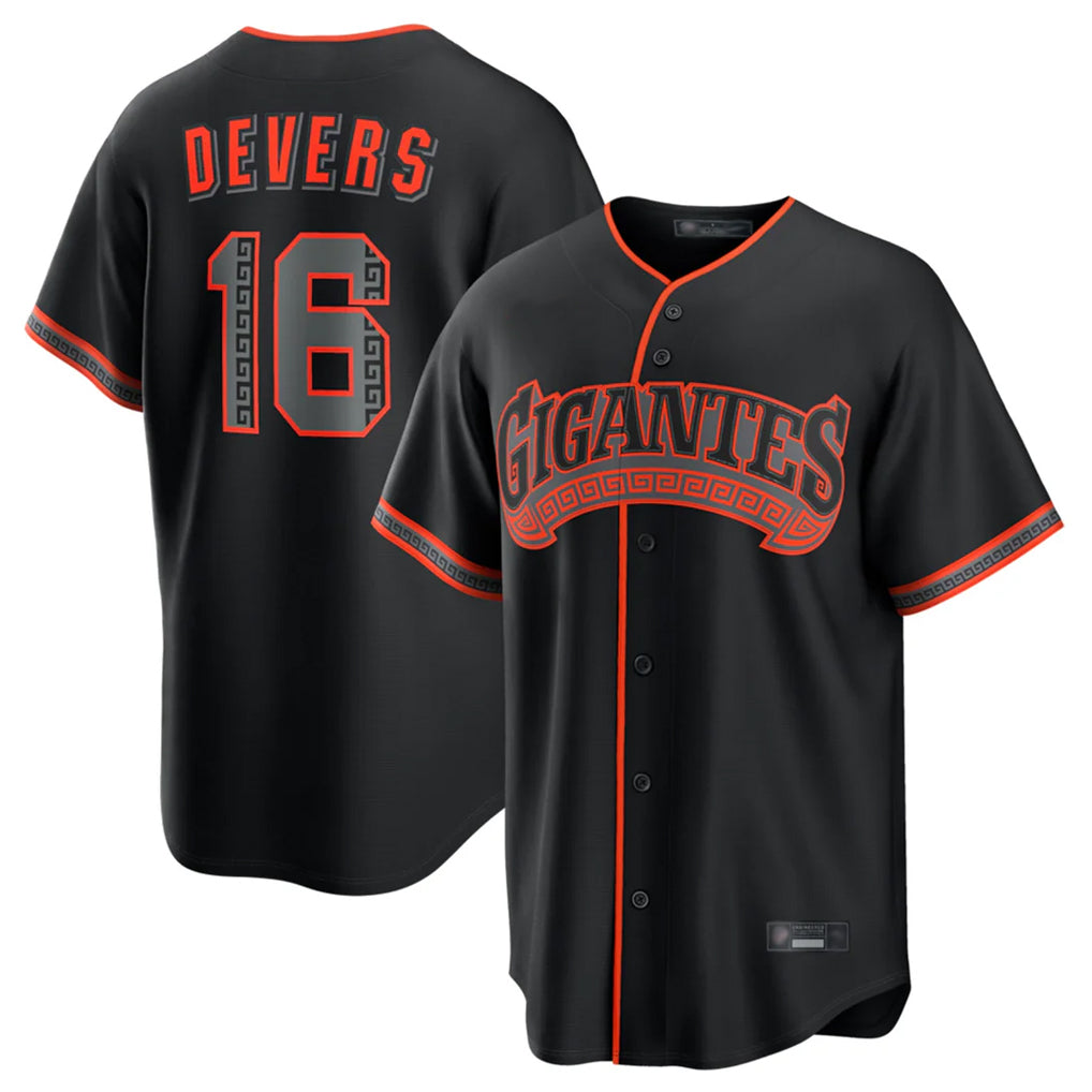 BIPIHUC SF.Giants #16 Rafael Devers Player Black Alternate Limited Stitched Jerseys