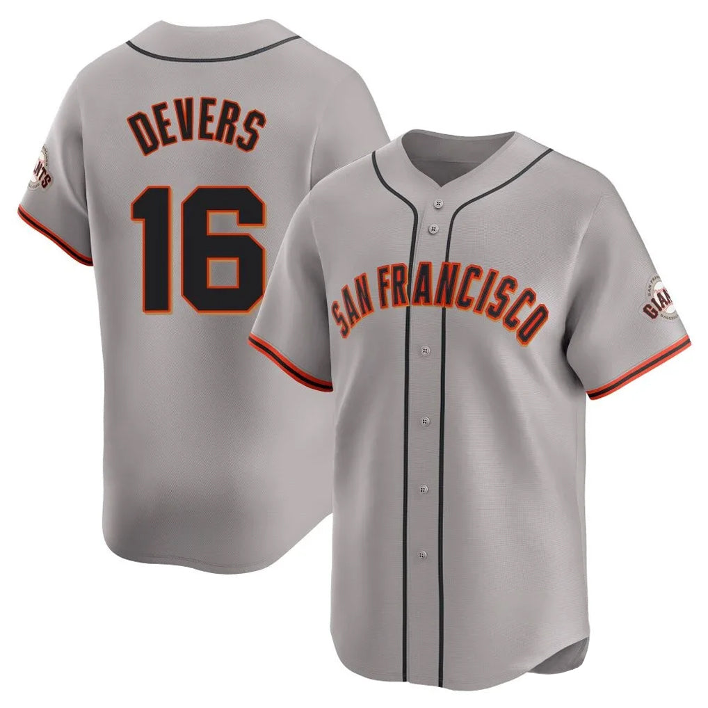 BIPIHUC SF.Giants #16 Rafael Devers Player Gray Home Limited Stitched Jerseys