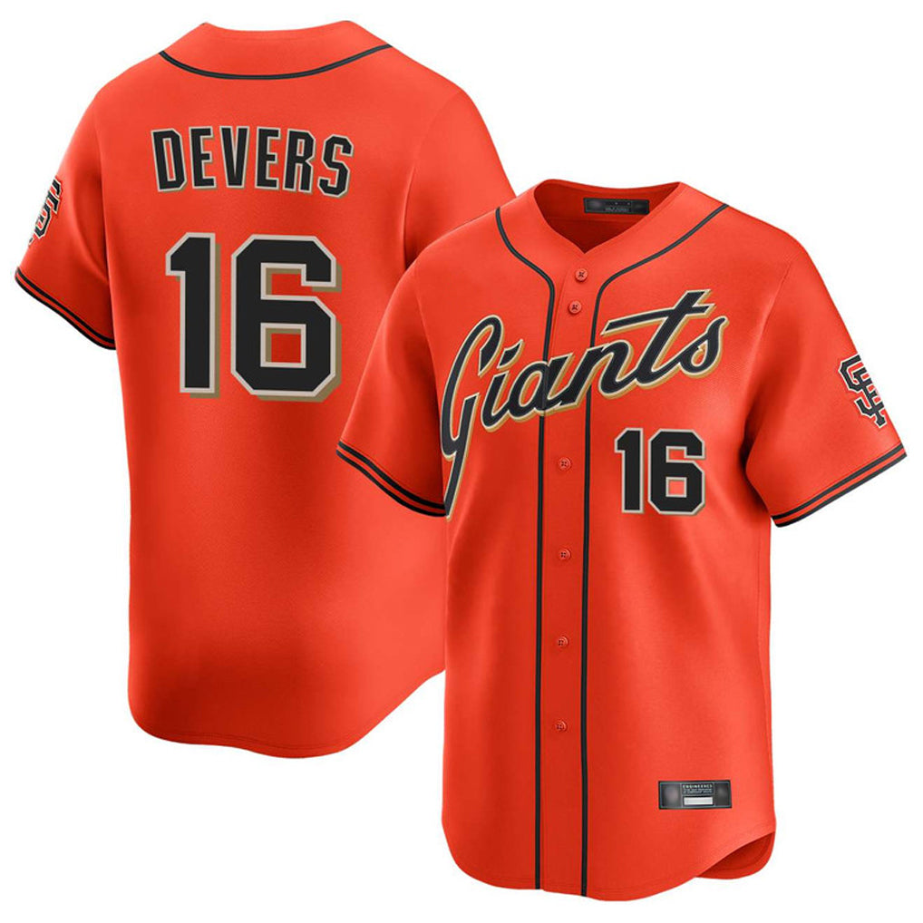 BIPIHUC SF.Giants #16 Rafael Devers Player Orange Home Limited Stitched Jerseys