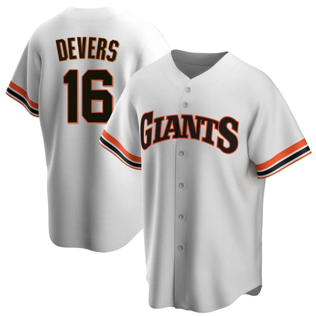 BIPIHUC SF.Giants #16 Rafael Devers Player White Throwback Cooperstown Collection Home Game Stitched Jerseys
