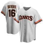 BIPIHUC SF.Giants #16 Rafael Devers Player White Throwback Cooperstown Collection Home Game Stitched Jerseys