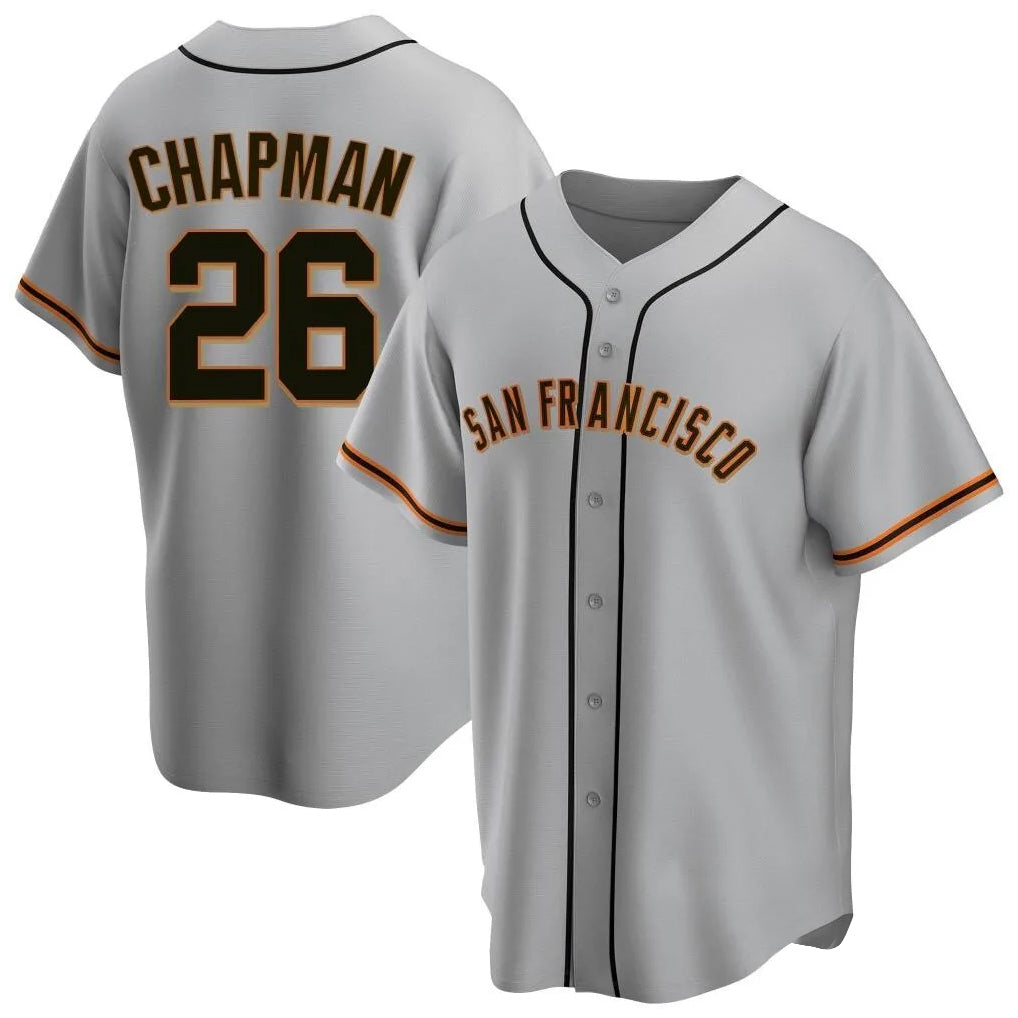 BIPIHUC SF.Giants #26 Matt Chapman Player Gray Home Game Stitched Jerseys