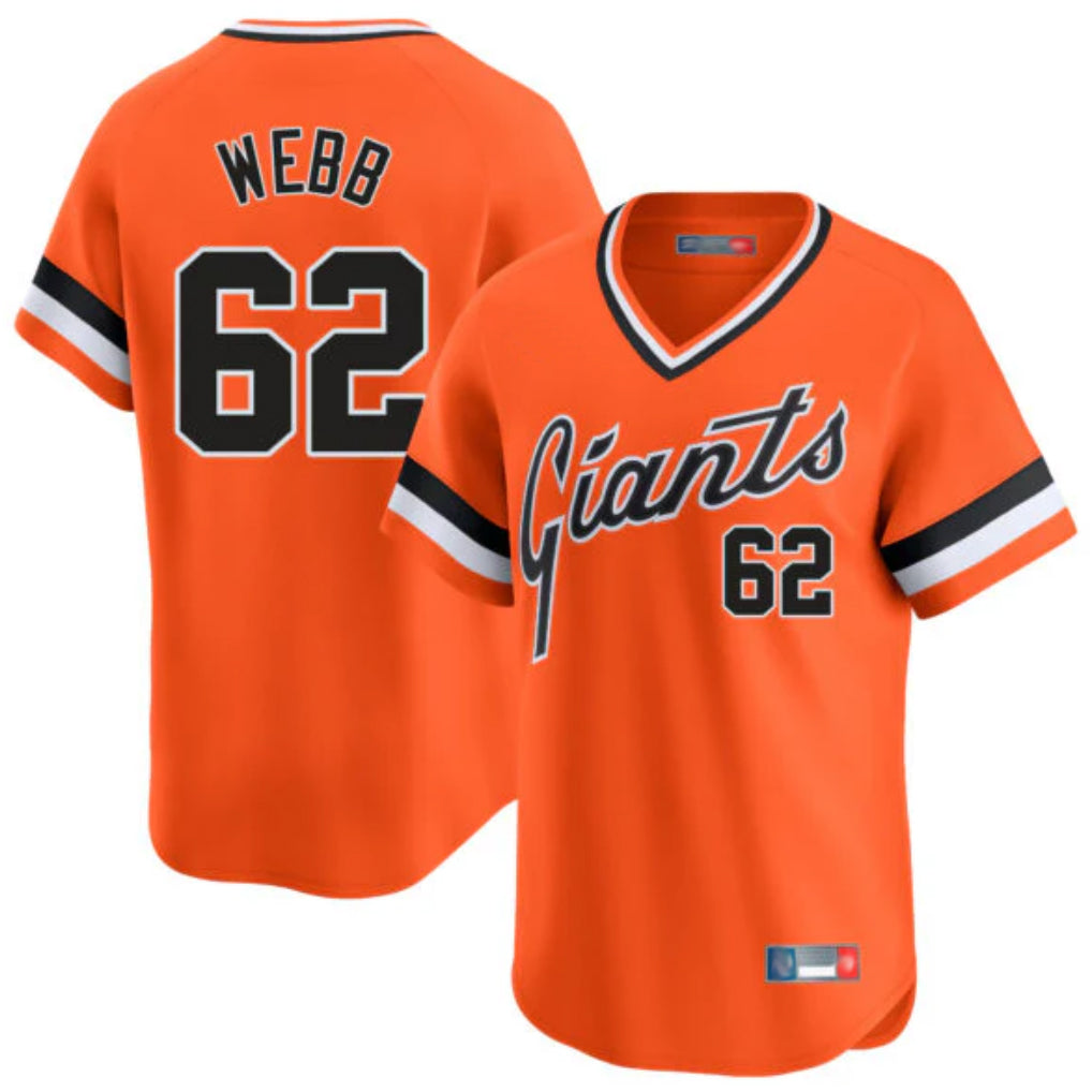 BIPIHUC SF.Giants #62 Logan Webb Player Orange Home Game T-shirt Stitched Jerseys