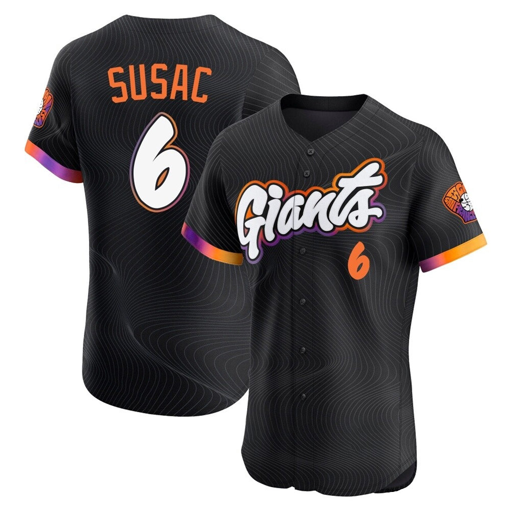 BIPIHUC SF.Giants #6 Daniel Susac Player Black 2025 City Connect Home Limited Elite Stitched Jerseys