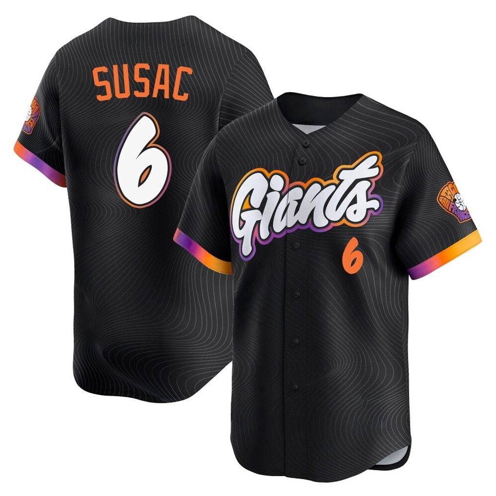 BIPIHUC SF.Giants #6 Daniel Susac Player Black 2025 City Connect Home Limited Stitched Jerseys
