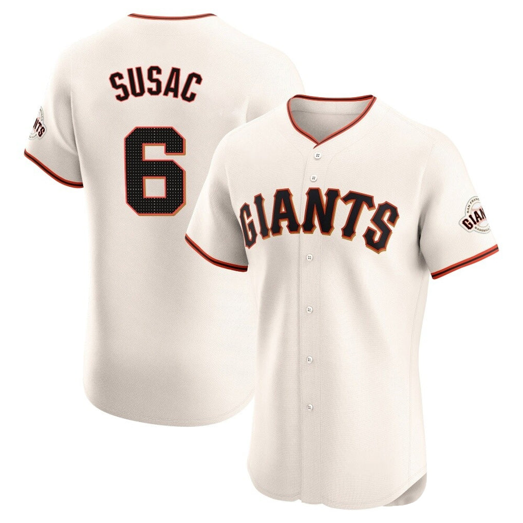 BIPIHUC SF.Giants #6 Daniel Susac Player Cream Home Limited Elite Stitched Jerseys