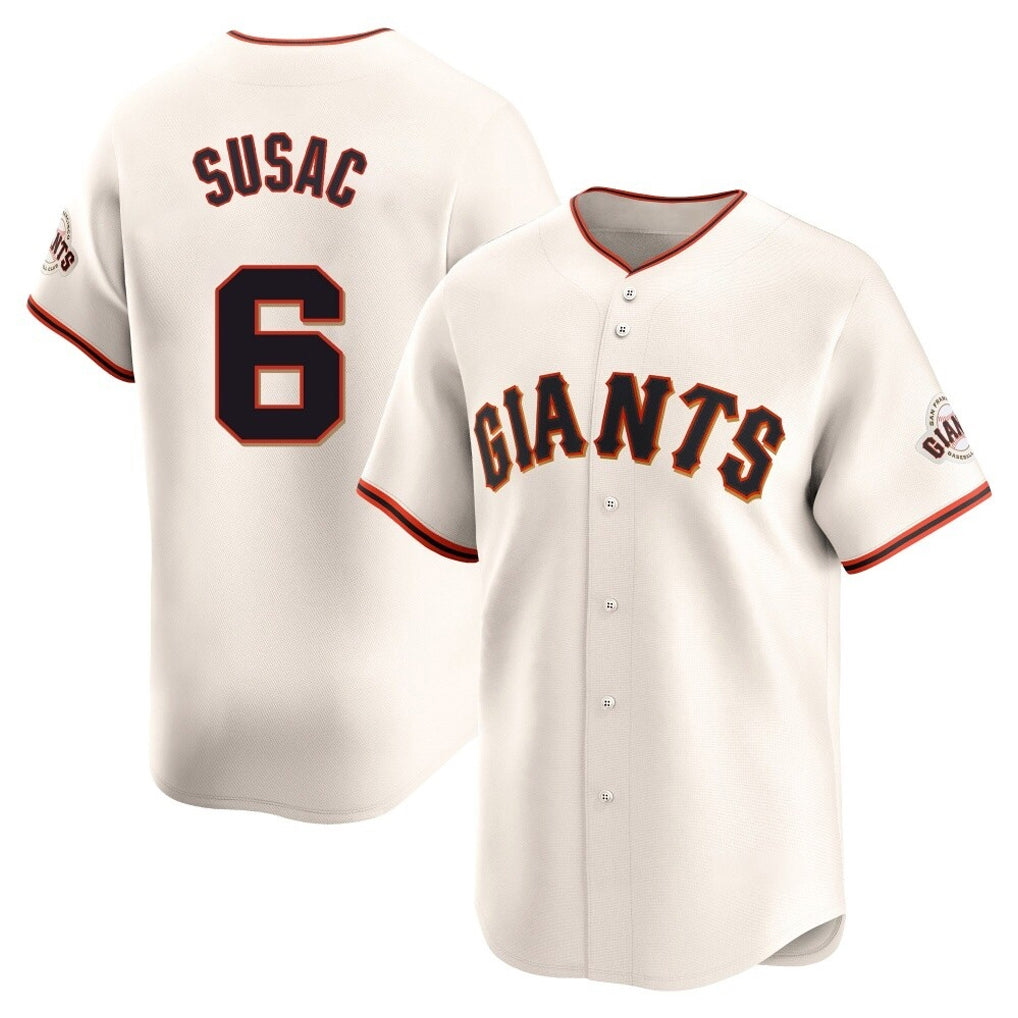 BIPIHUC SF.Giants #6 Daniel Susac Player Cream Home Limited Stitched Jerseys