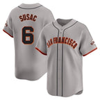 BIPIHUC SF.Giants #6 Daniel Susac Player Gray Home Limited Stitched Jerseys
