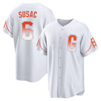 BIPIHUC SF.Giants #6 Daniel Susac Player White City Connect Home Game Stitched Jerseys