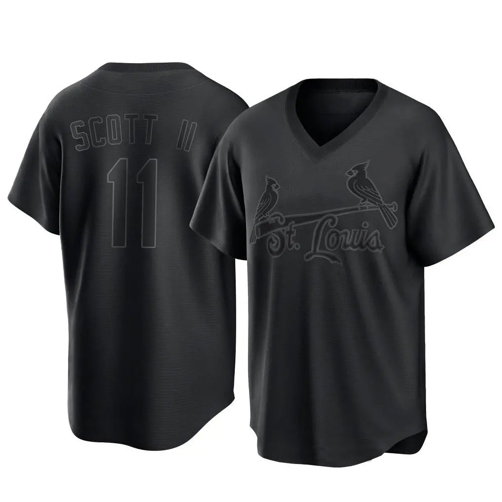 BIPIHUC St. Louis Cardinals #11 Victor Scott II Player Black City Connect T-shirt Stitched Jerseys