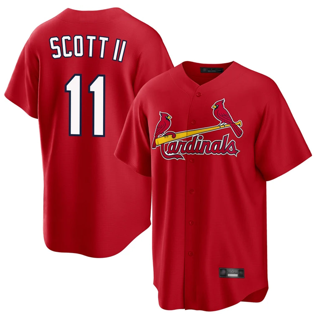 BIPIHUC St. Louis Cardinals #11 Victor Scott II Player Red Home Game Stitched Jerseys