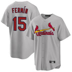 BIPIHUC St. Louis Cardinals #15 Jose Fermin Player Gray Home Game Stitched Jerseys